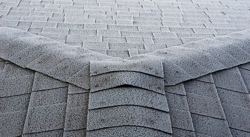 frost on roof shingles