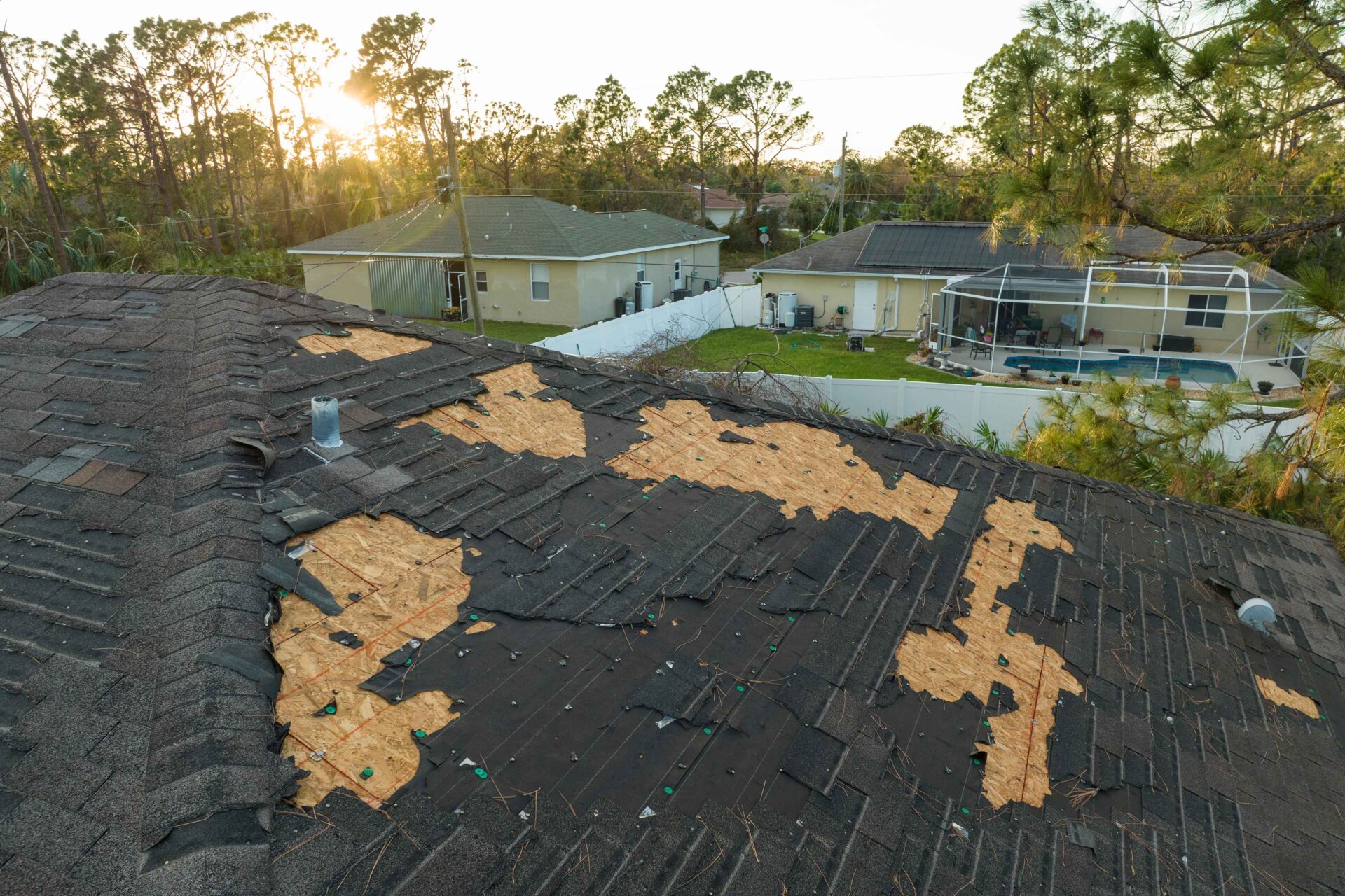 missing shingles roof