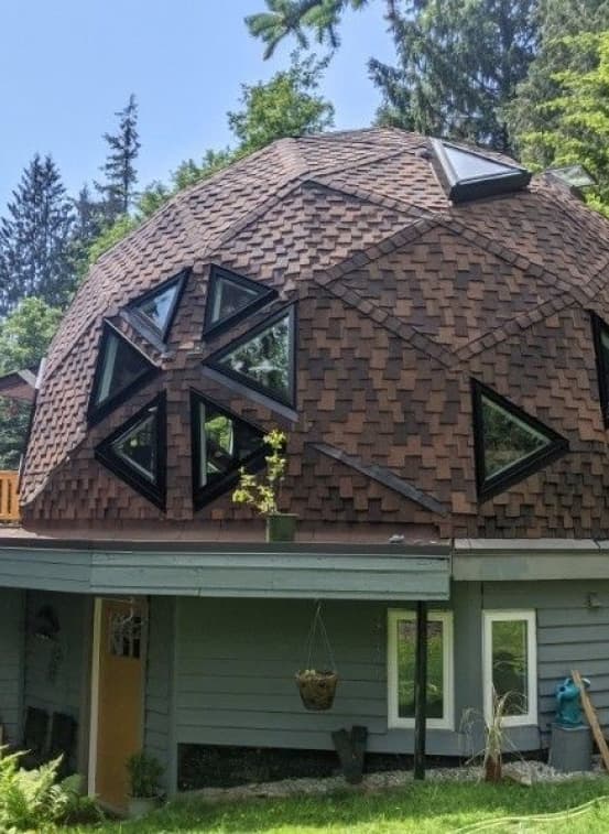 feature image of Geodesic Roof with custom made Triangular Windows on the Sunshine Coast