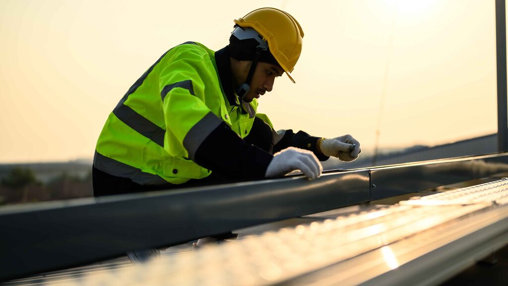 engineer worker checking a roof