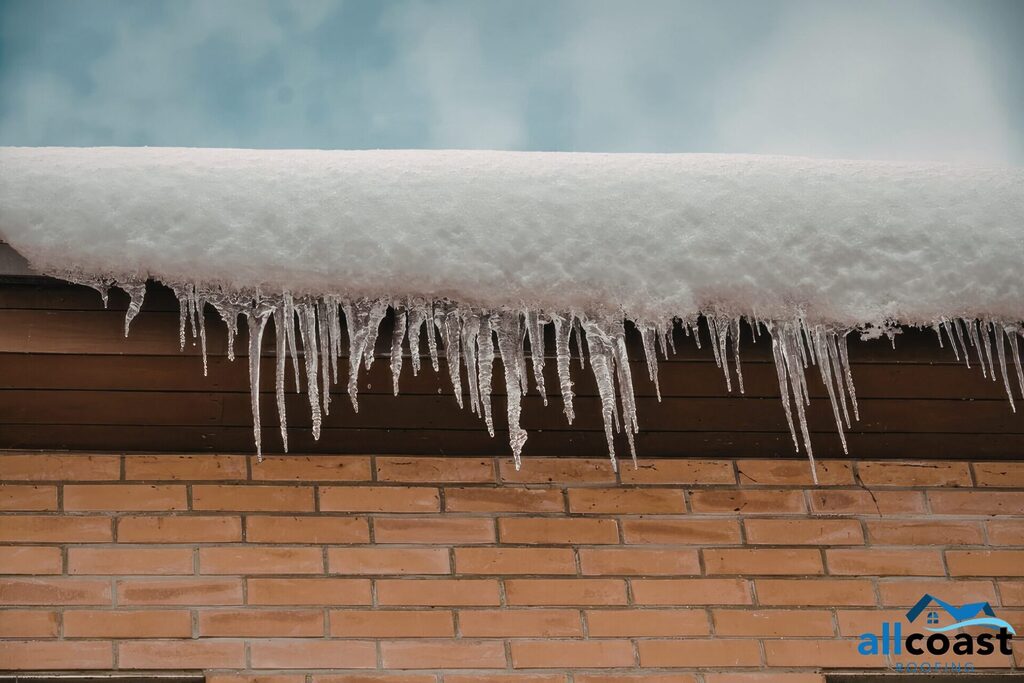 roof with frozen snow on the surface