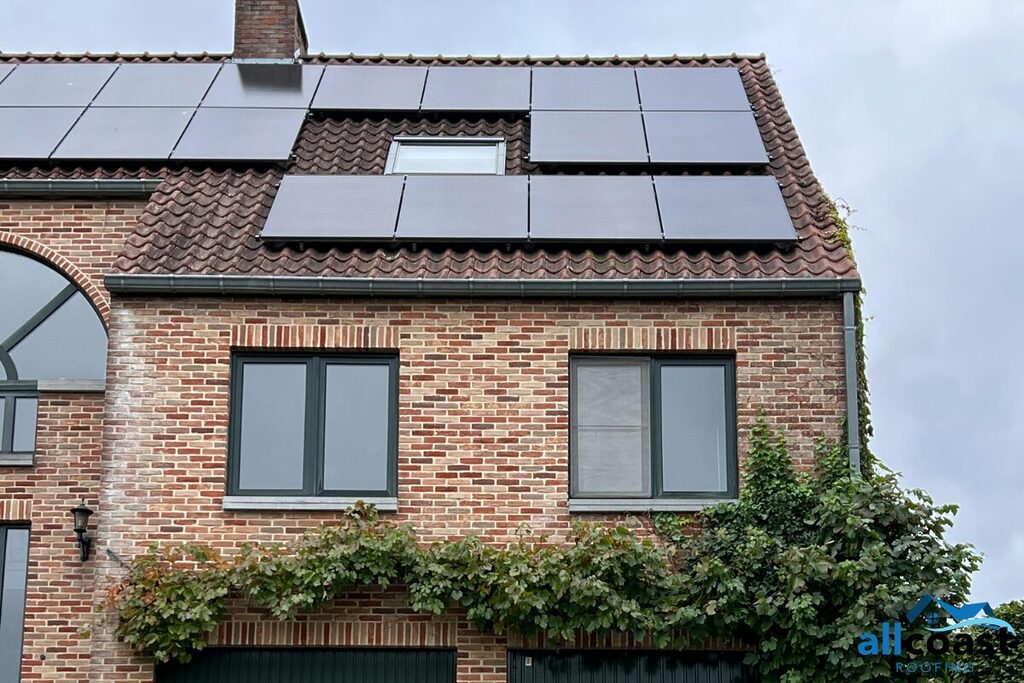 solar panel on a roof of a house